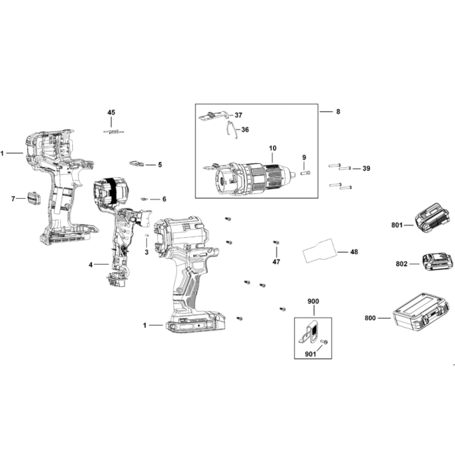 Wiertarko wkrętarka - STANLEY FATMAX SFMCD715 84588077 - (rysunek techniczny)
