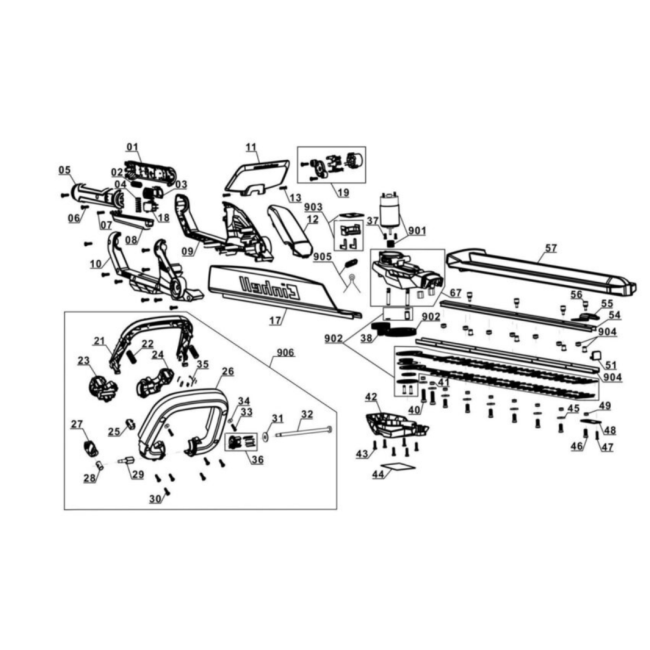 Nożyce do żywopłotu - EINHELL GE-CH1850L 84588077 - (rysunek techniczny)
