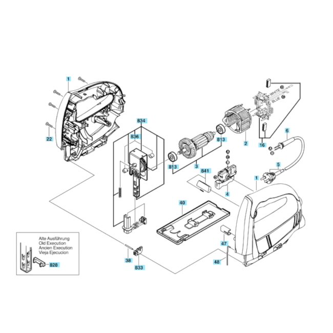 Wyrzynarka - SKIL 4160 F0154160A1 - (rysunek techniczny)
