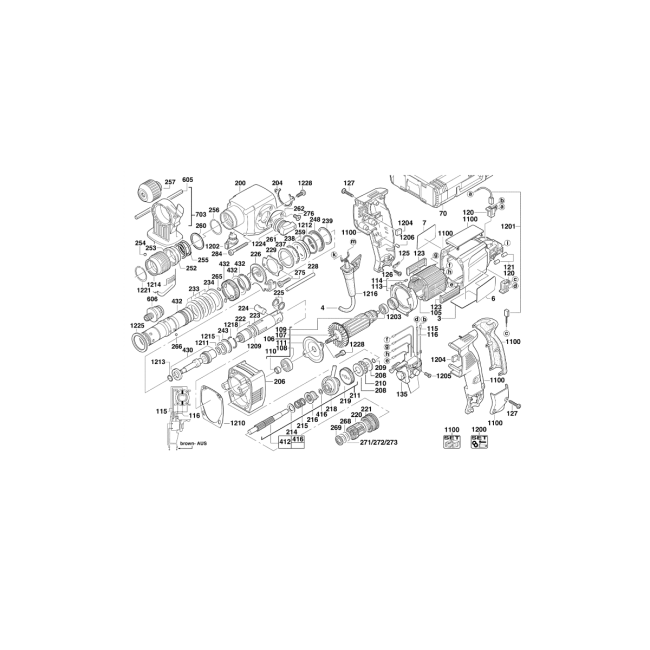 Młotowiertarka sds+ - AEG PN3000SUPX2 4000384005 - (rysunek techniczny)
