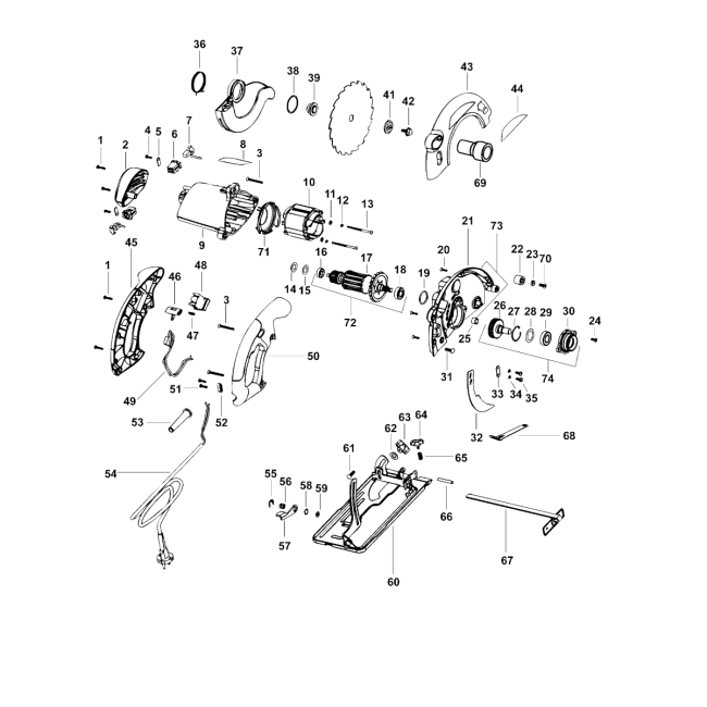 Pilarka Tarczowa - BLACK DECKER CD602 Typ 2 - (rysunek techniczny)
