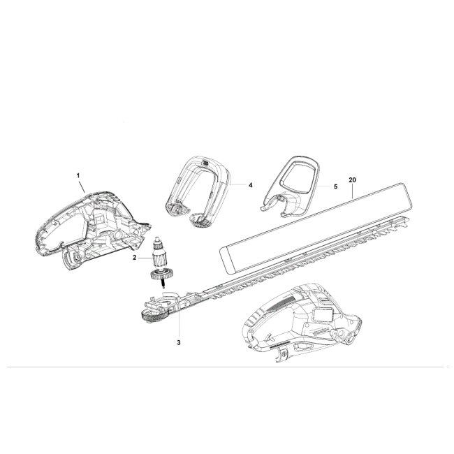Nożyce do żywopłotu - BLACK&DECKER GT6060 Typ 1 - (rysunek techniczny)
