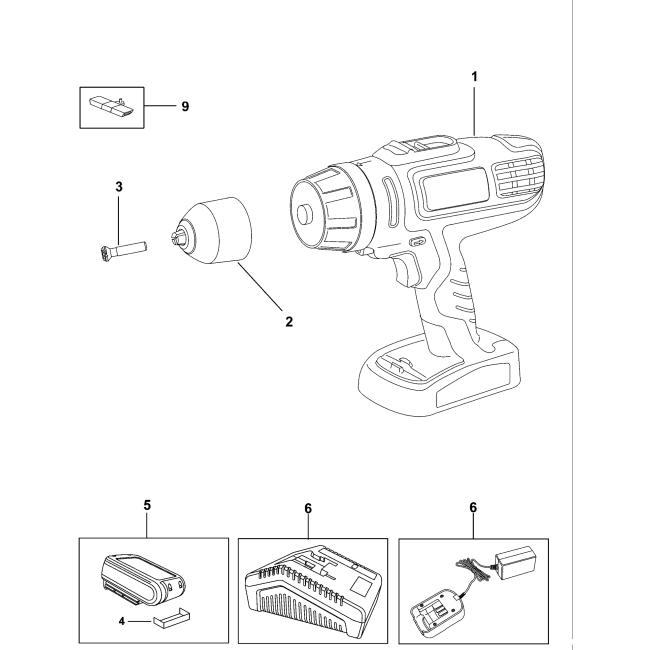 Wiertarko-wkretarka - BLACK DECKER HP188F4L Typ H1 - (rysunek techniczny)
