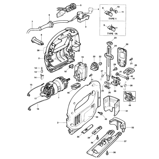 Wyrzynarka - BLACK DECKER KS631 Typ 1 - (rysunek techniczny)
