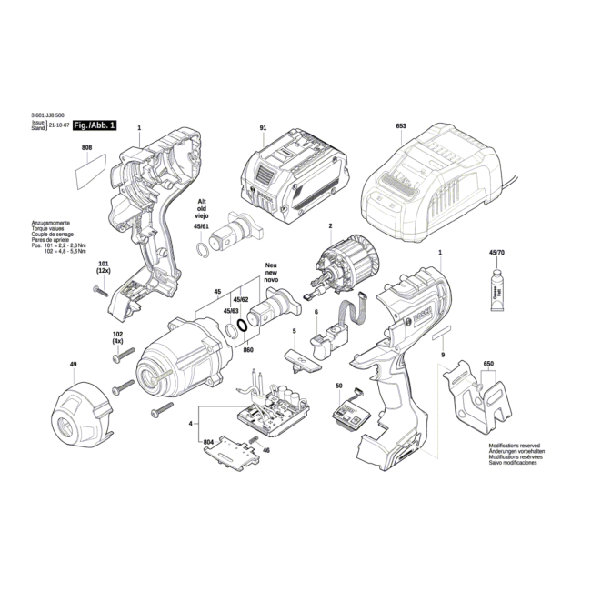 Zakrętarka - GDS18V-1050H 3601JJ8500 - (rysunek techniczny)
