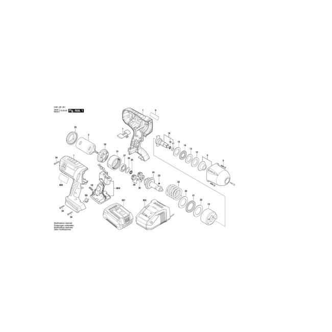 Klucz udarowy - BOSCH NIEBIESKI GDS18V-LIHT 3601JB1301 - (rysunek techniczny)

