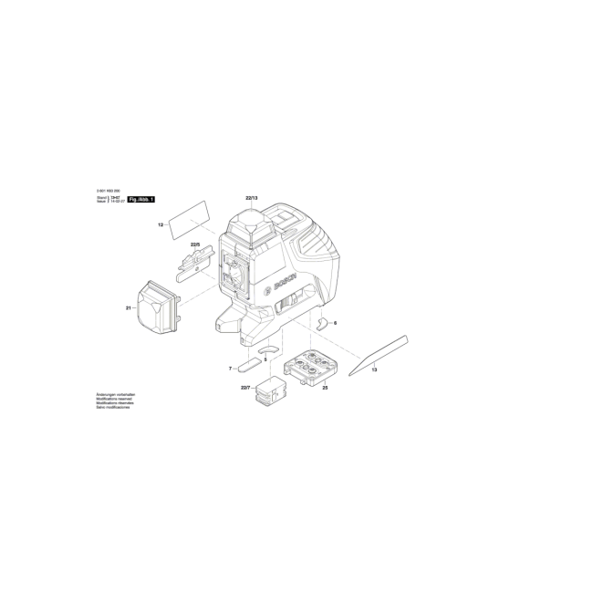Poziomnica laserowa - BOSCH NIEBIESKI GLL2-80P 3601K63200 - (rysunek techniczny)
