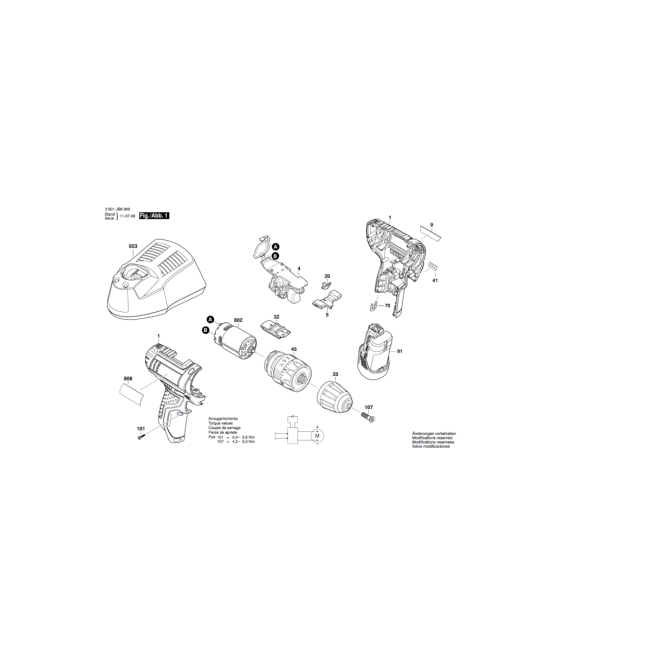 Zakrętarka - BOSCH NIEBIESKI GSB12V-15 3601JB6901 - (rysunek techniczny)
