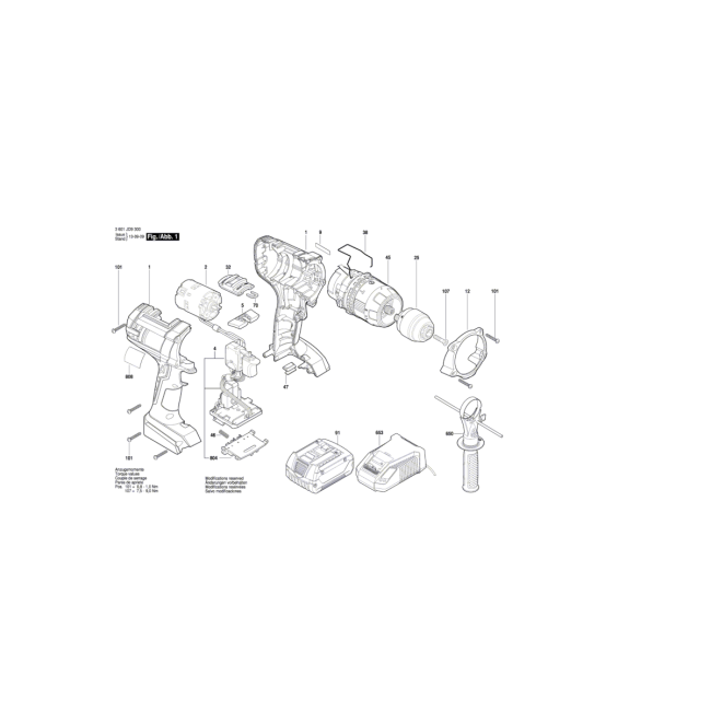 Zakrętarka udarowa - BOSCH NIEBIESKI GSB18VE-2-LI 3601JD9300 - (rysunek techniczny)
