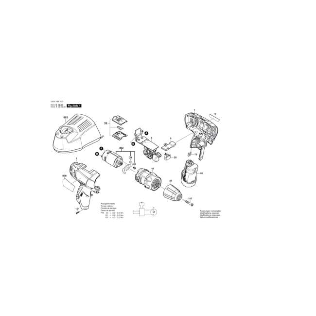 Wiertarko - wkrętarka - BOSCH NIEBIESKI GSR10,8V-LI-2 3601H68000 - (rysunek techniczny)
