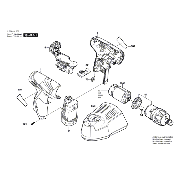 Wiertarko-wkętarka - BOSCH NIEBIESKI GSR10,8V-LI 3601J92000 - (rysunek techniczny)
