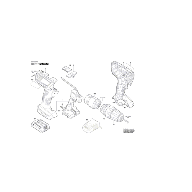 Wiertarko-wkrętarka akumulatorowa - GSR1000 3601JF4020 - (rysunek techniczny)
