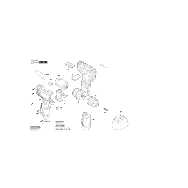 Wkrętarka akumulatorowa - BOSCH NIEBIESKI GSR120-LI 3601JG8000 - (rysunek techniczny)
