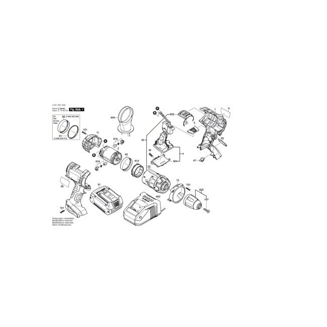 Wkrętarka akumulatorowa - BOSCH NIEBIESKI GSR18VE-2LI 3601H61S00 - (rysunek techniczny)
