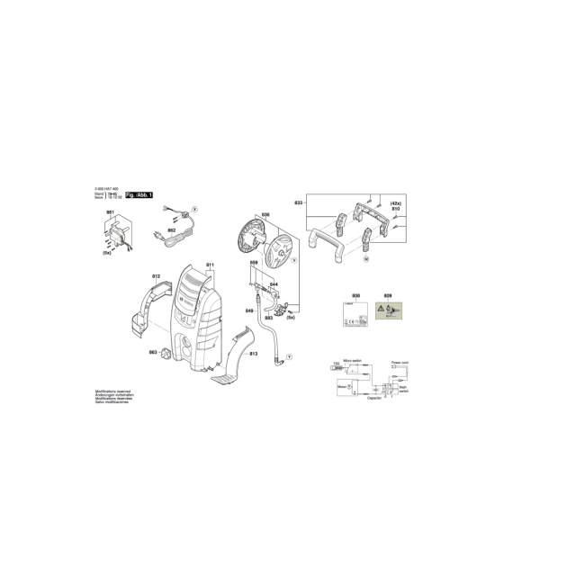 Myjka ciśnieniowa - BOSCH ZIELONY AQT45-14X 3600HA7400 - (rysunek techniczny)
