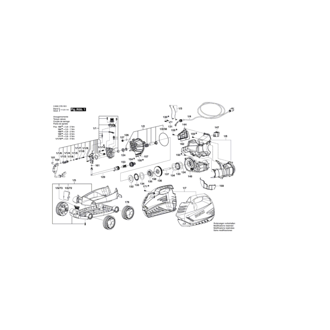 Myjka ciśnieniowa - BOSCH ZIELONY AQUATAK GO 3600H76H01 - (rysunek techniczny)
