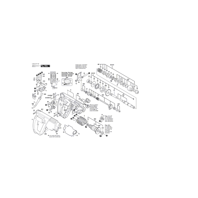 Młotowiertarka - BOSCH ZIELONY PBH200RE 0603376703 - (rysunek techniczny)
