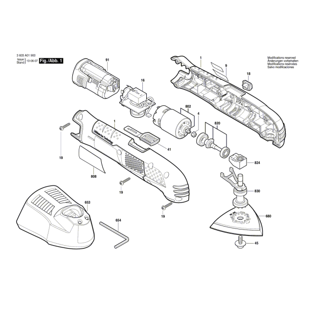 Urządzenie wielofunkcyjne - BOSCH ZIELONY PMF10,8LI 3603A01900 - (rysunek techniczny)
