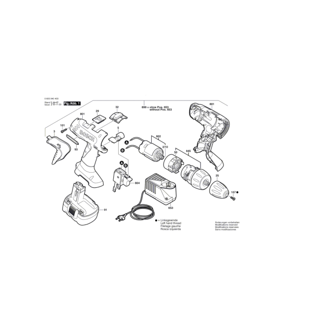 Wiertarko-wkrętarka akumulatorowa - BOSCH ZIELONY PSR14,4VE-2 0603940420 - (rysunek techniczny)
