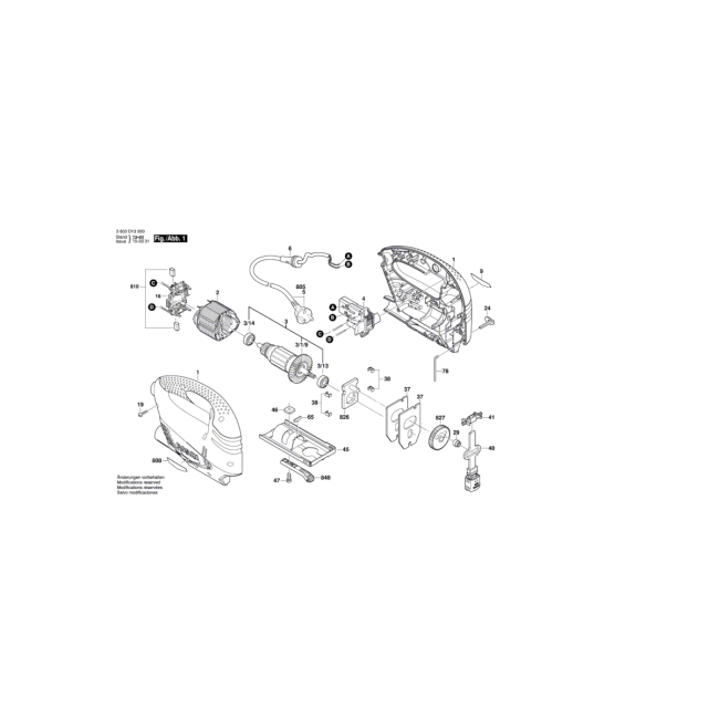 Wyrzynarka - BOSCH ZIELONY PST650 3603D13000 - (rysunek techniczny)

