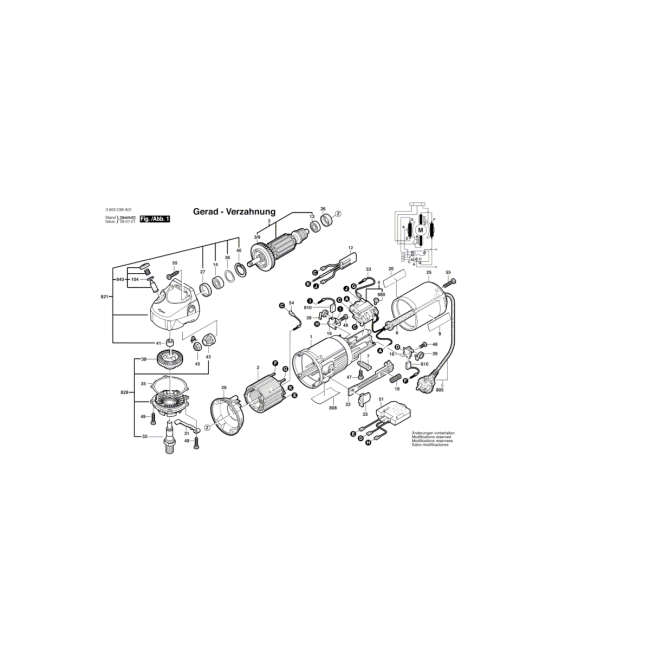 Szlifierka kątowa - BOSCH ZIELONY PWS9-125CE 3603C99A01 - (rysunek techniczny)
