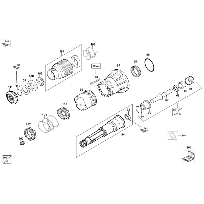 Młotowiertarka - DEWALT D25941K Typ1 - (rysunek techniczny)
