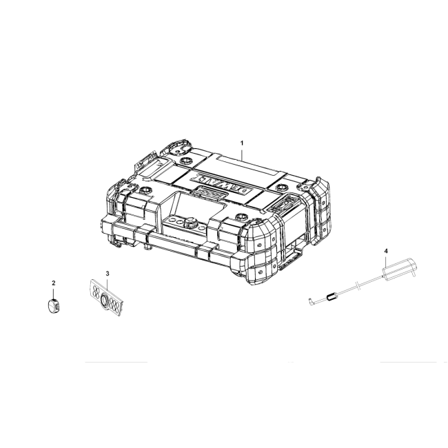 Radio akumulatorowo-sieciowe - DEWALT DWST1-81078 Typ 1 - (rysunek techniczny)
