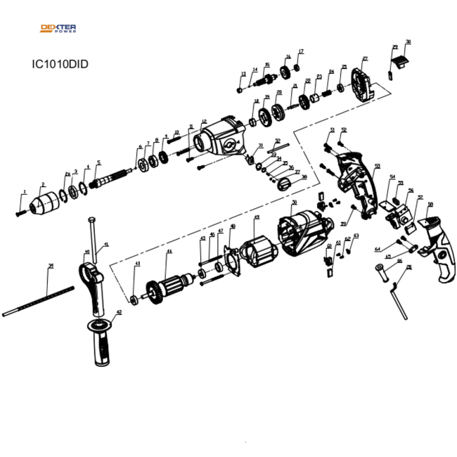 Wiertarka udarowa - DEXTER IC1010DID 