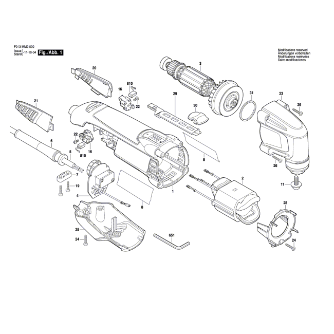 Szlifierka oscylacyjna - DREMEL MM20 F013MM2045 - (rysunek techniczny)
