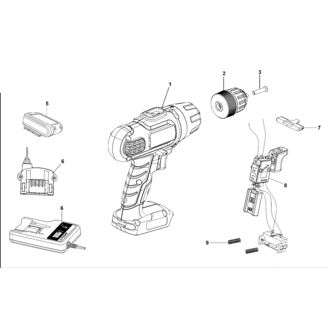 Wiertarko-wkrętarka - BLACK DECKER EPL148 Typ H1 - (rysunek techniczny)
