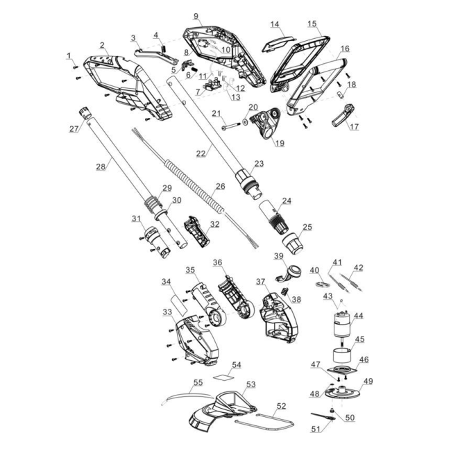 Podkaszarka do trawy - GE-CT18 3411171-11012 - (rysunek techniczny)
