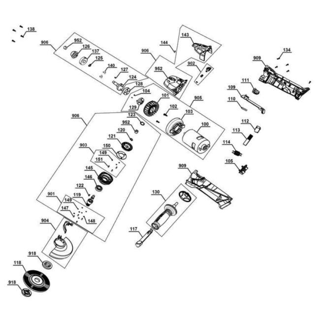 Szlifierka kątowa akumulatorowa - EINHELL TC-AG18/115LI-SOLO 4431110-11037 - (rysunek techniczny)
