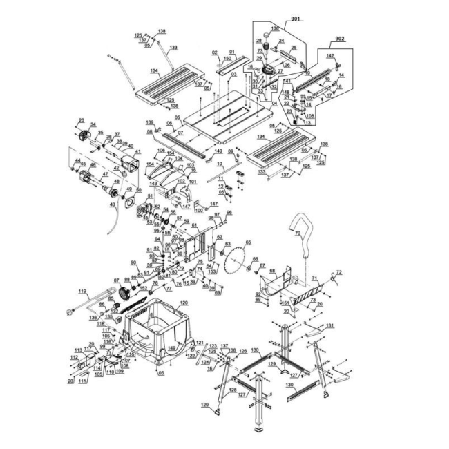Pilarka stołowa - EINHELL TSF-1211 4340541-11015 - (rysunek techniczny)
