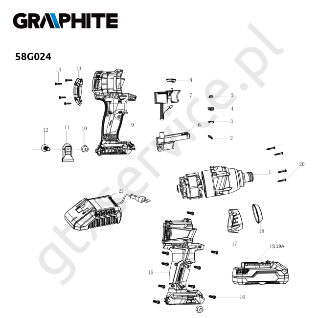 Zakrętarka akumulatorowa - GRAPHITE 58G024 