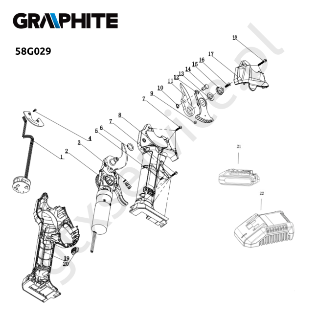 Sekator akumulatorowy - GRAPHITE 58G029 