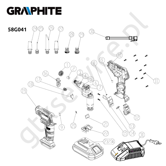 Kompresor akumulatorowy - GRAPHITE 58G041 