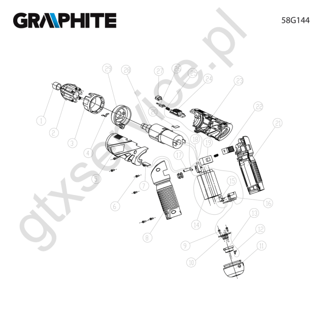 Wkrętak akumulatorowy - GRAPHITE 58G144 