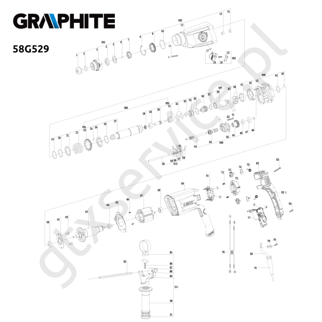 Młotowiertarka - GRAPHITE 58G529 