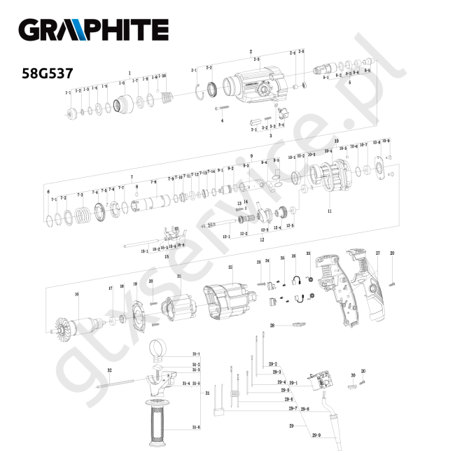 Młotowiertarka - GRAPHITE 58G537 