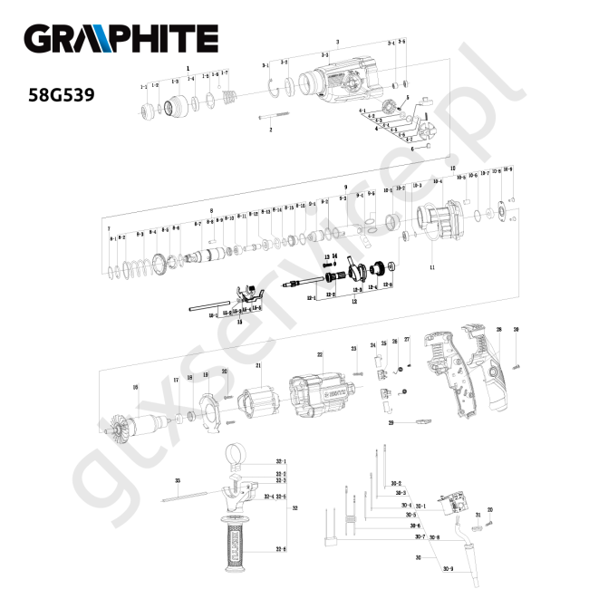 Młotowiertarka - GRAPHITE 58G539 