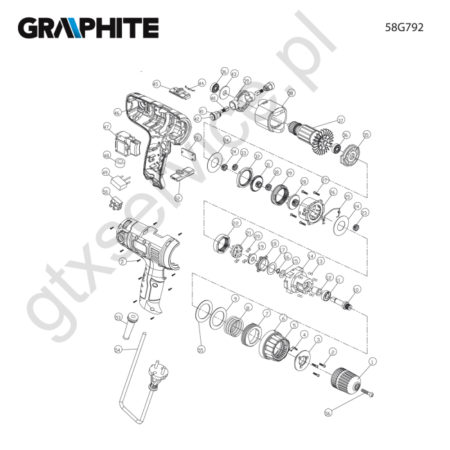 Wkrętarka sieciowa - GRAPHITE 58G792 