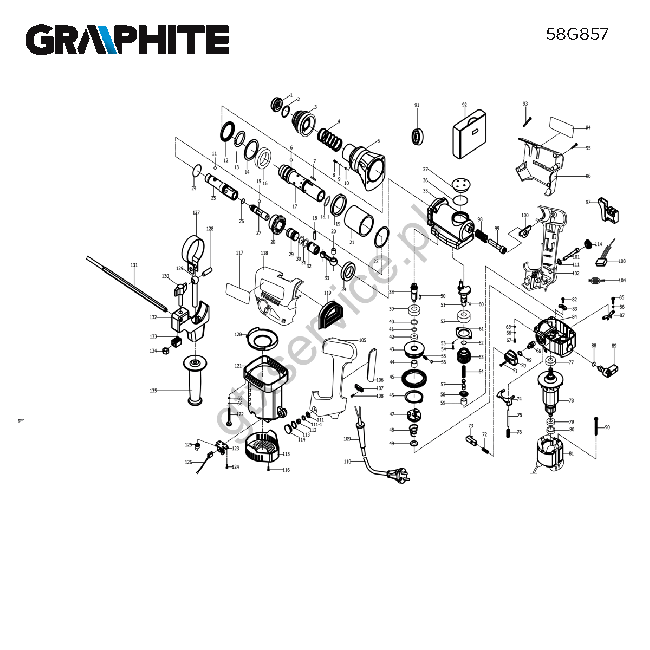 Młotowiertarka - GRAPHITE 58G857 