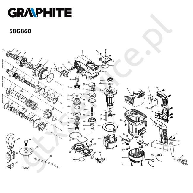 Młotowiertarka - GRAPHITE 58G860 