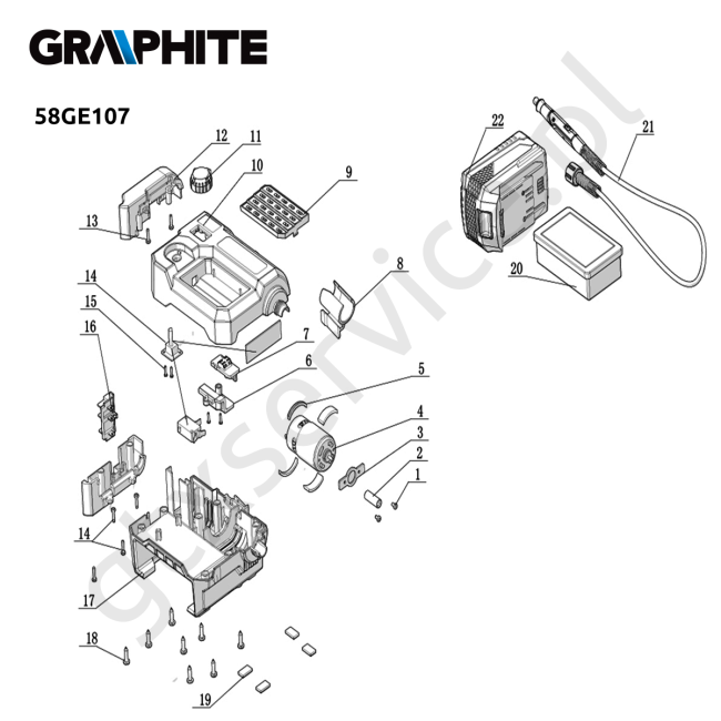 Miniszlifierka akumulatorowa - GRAPHITE 58GE107 