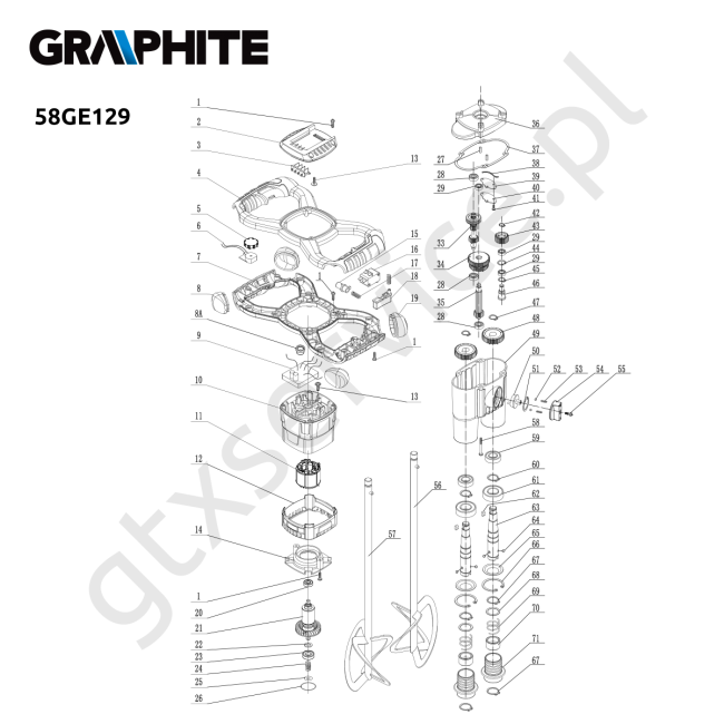 Mieszarka akumulatorowa - 58GE129 