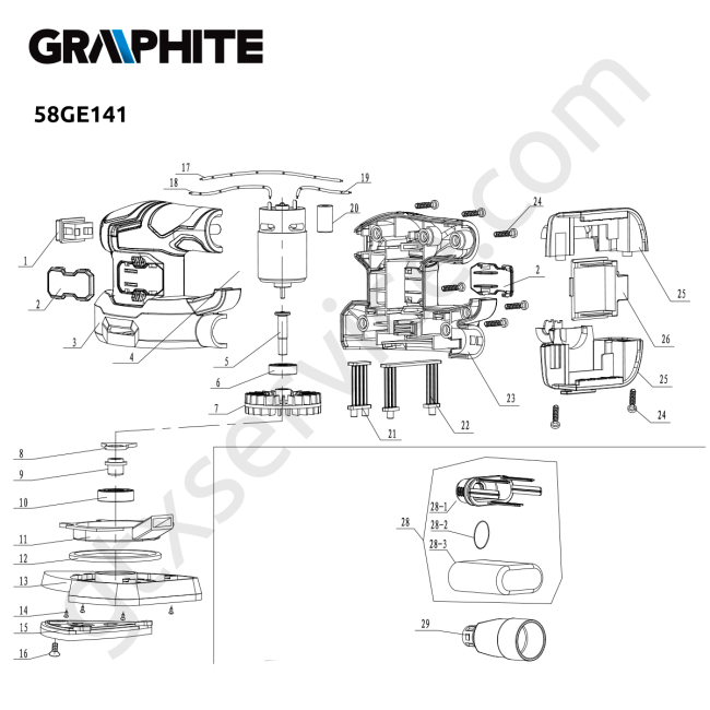 Szlifierka oscylacyjna - GRAPHITE 58GE141 