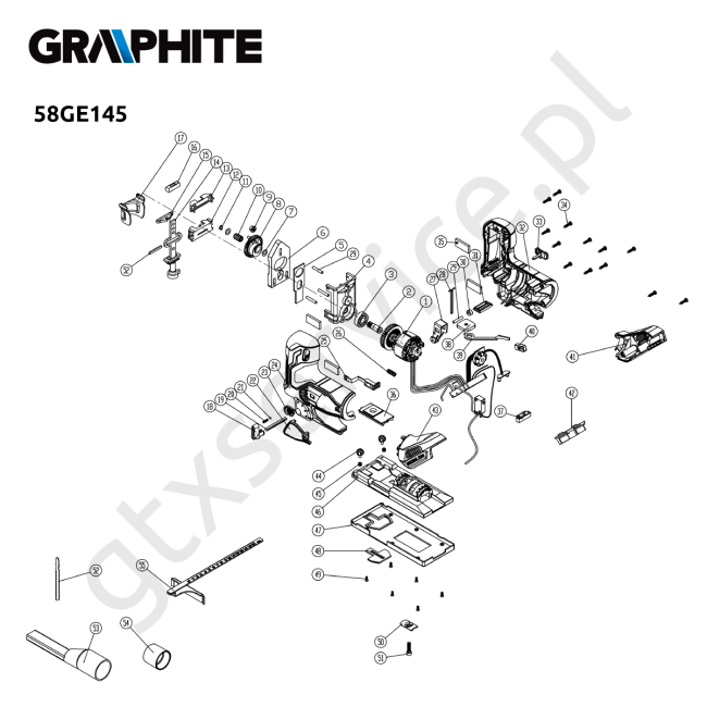 Wyrzynarka bezszczotkowa 18V Energy+, bez akumulatora - GRAPHITE 58GE145 