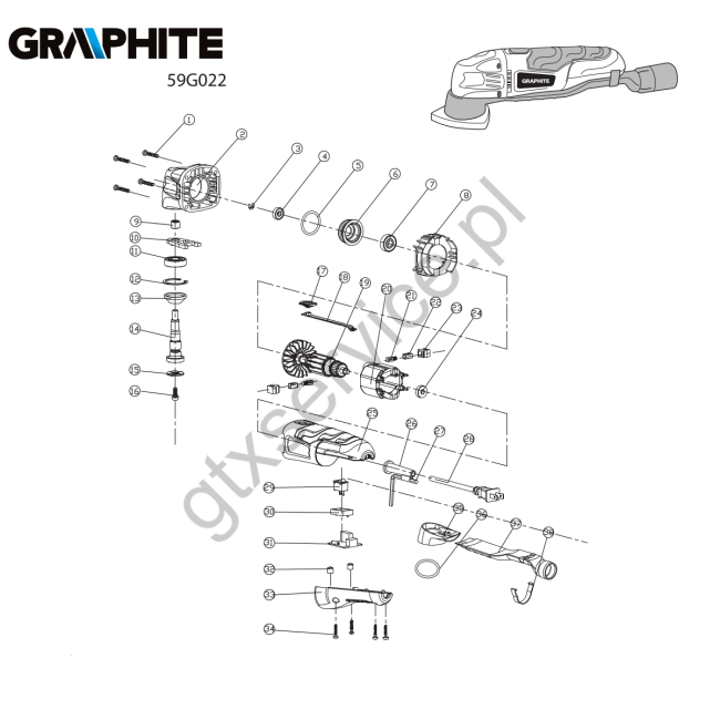 Urządzenie wielofunkcyjne - GRAPHITE 59G022 