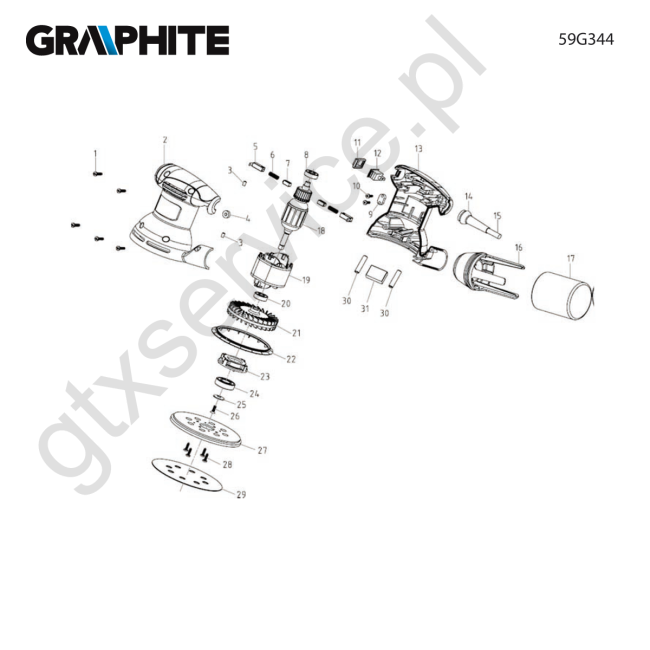 Szlifierka mimośrodowa - GRAPHITE 59G344 