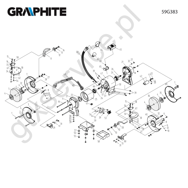 Szlifierka stołowa - GRAPHITE 59G383 